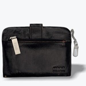 HOBO International Brown Leather Euro Slide Card‎ Holder Wallet Coin Purse